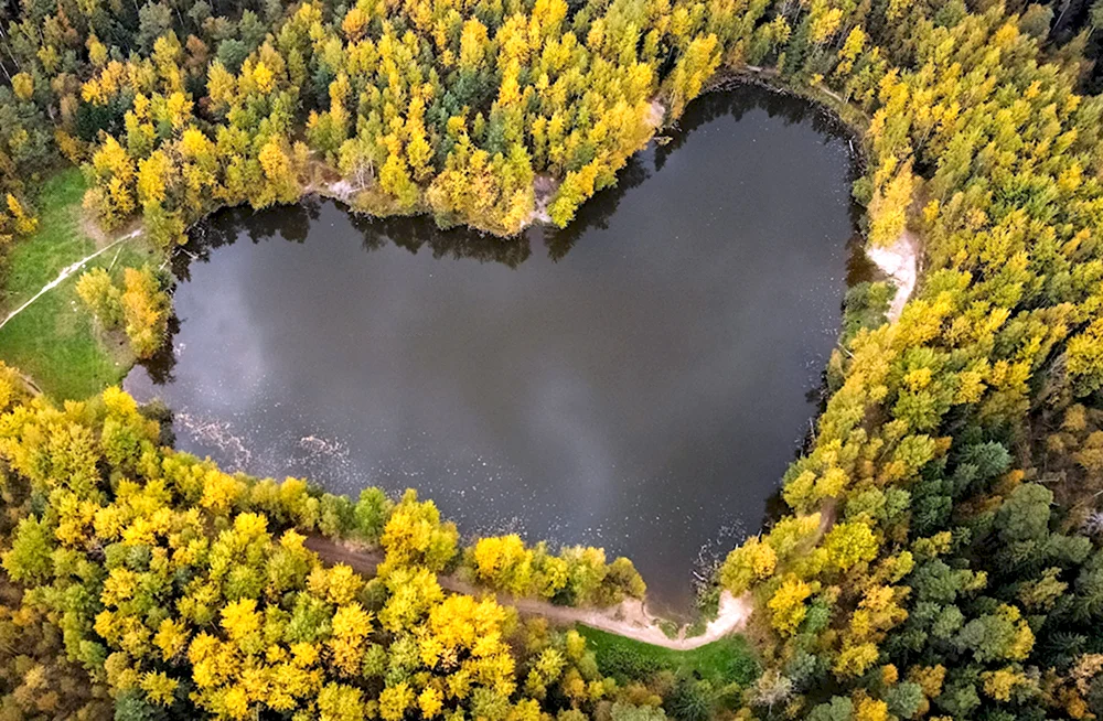 Озеро красное Кучинский лесопарк