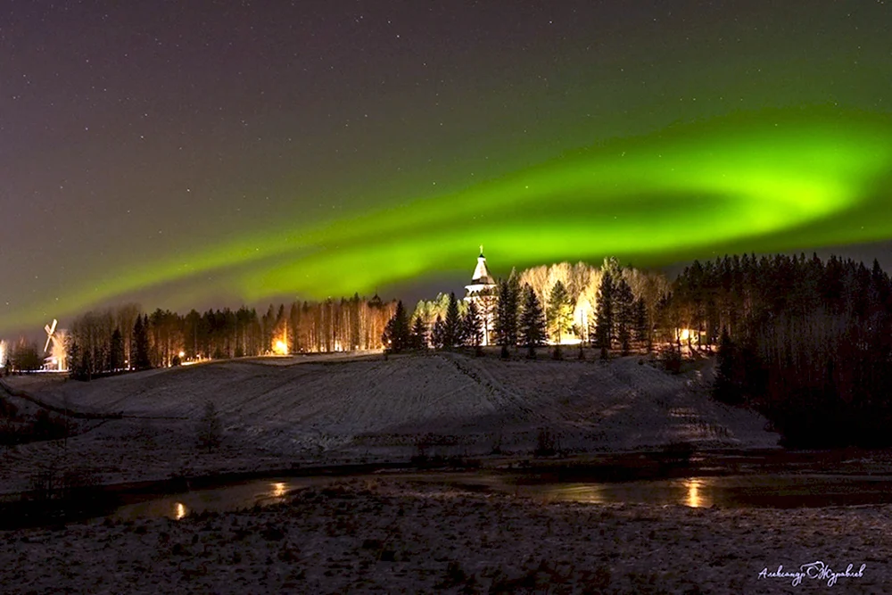 Северное сияние Петрозаводск 2022