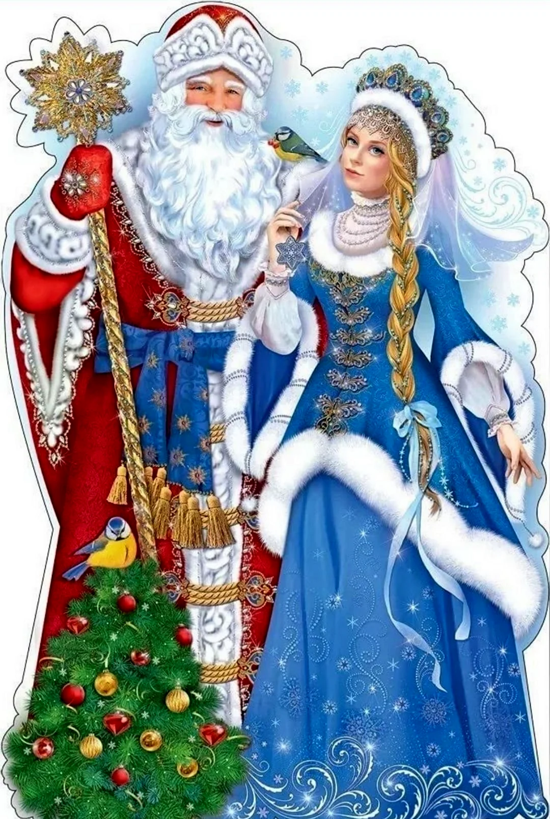 Картина Деда Мороза и Снегурочки