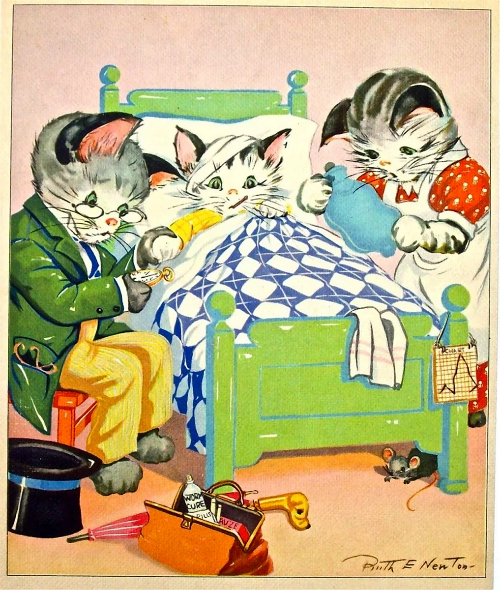 Котенок болеет