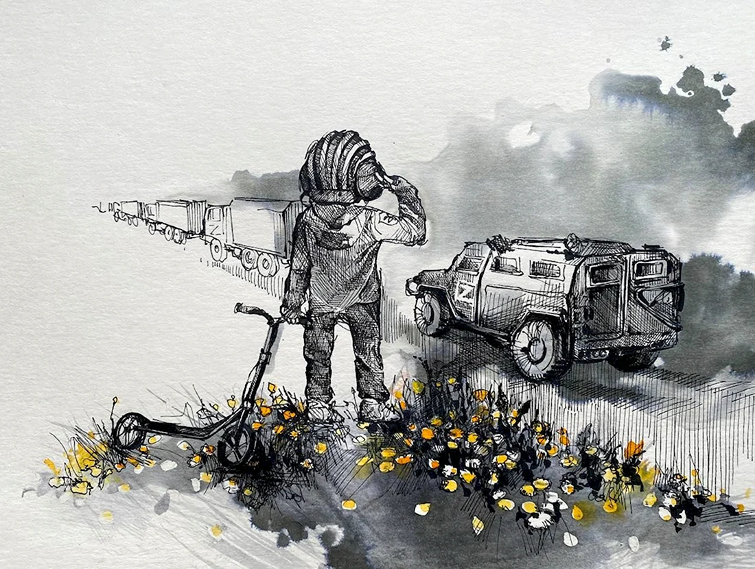 Мальчик Леша встречает военных
