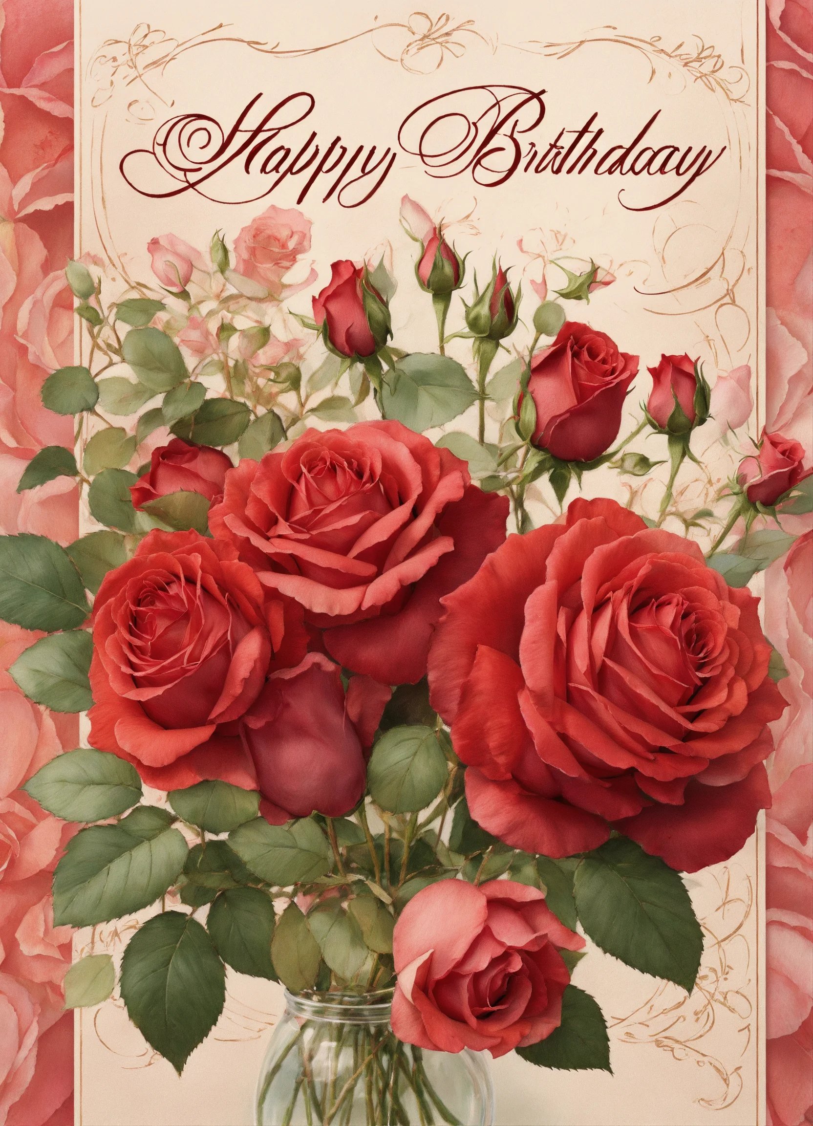 букет роз открытка с днем рождения женщине