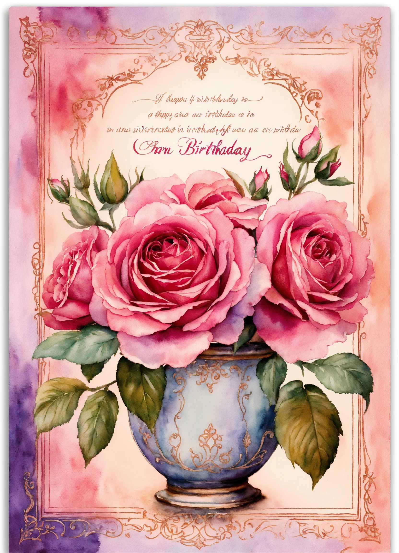с днем рождения открытки розы с пожеланиями