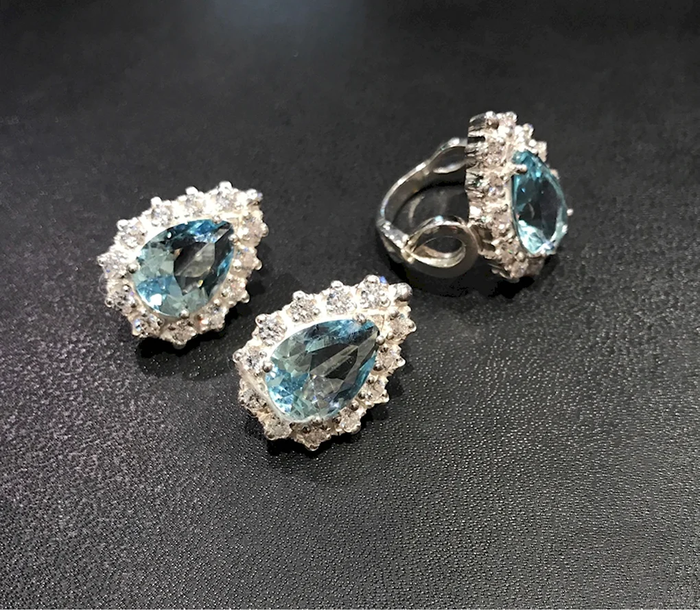 Aquamarine ювелирные серьги 14533312