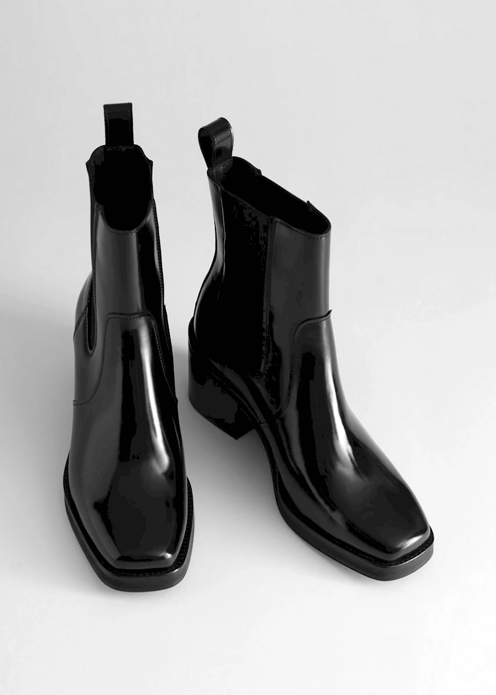 Ботинки Jil Sander женские черные с квадратным носом 2021
