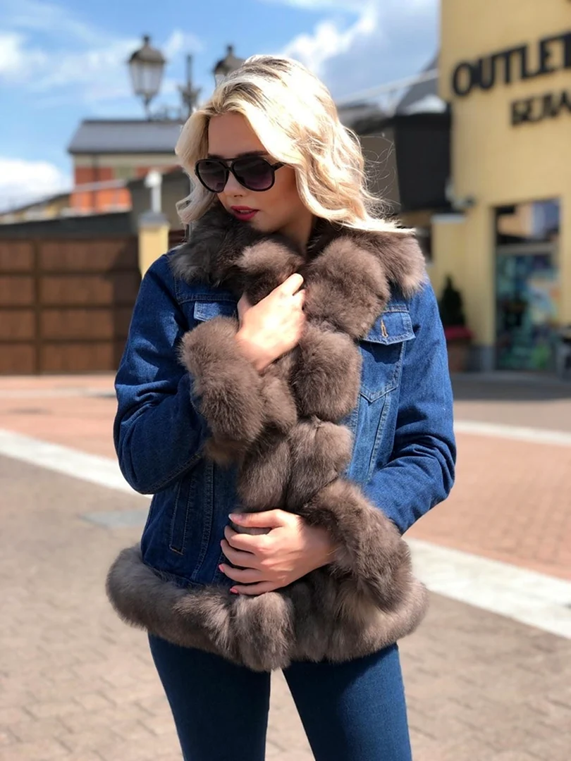 Джинсовка с мехом женская