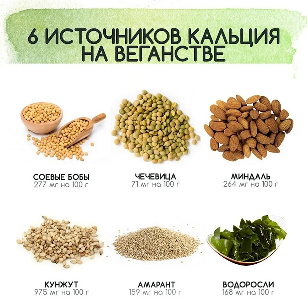 Кальций в растительной пище таблица