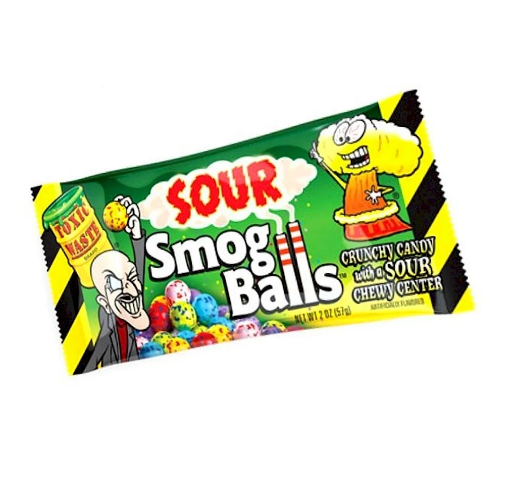 Конфеты Toxic waste smog balls 48гр