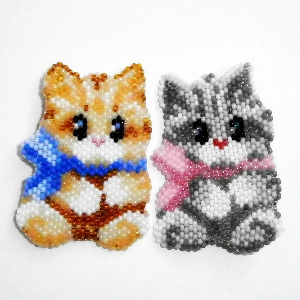 Котик из термо мозайки