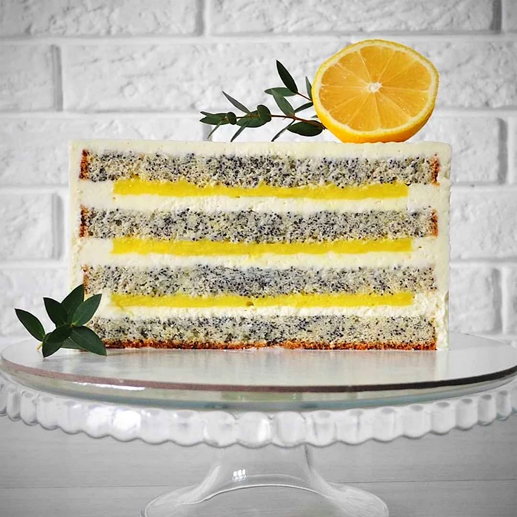 Маковый бисквит с лимонным курдом
