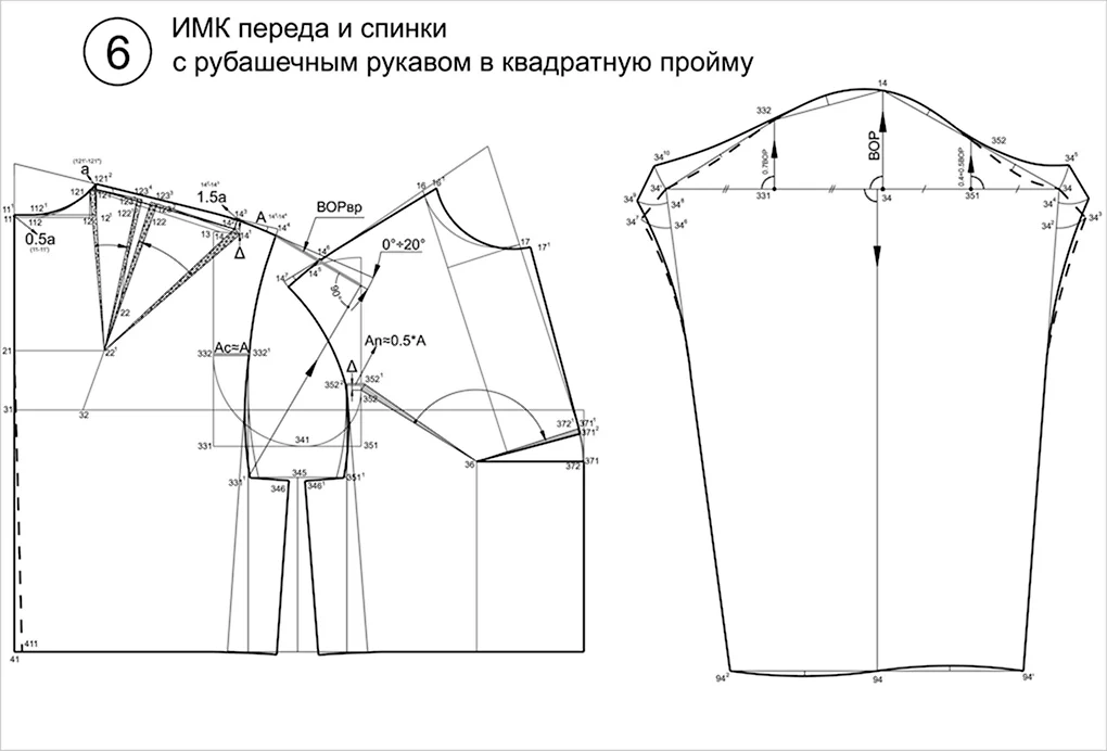 Построение рукава рубашечного покроя