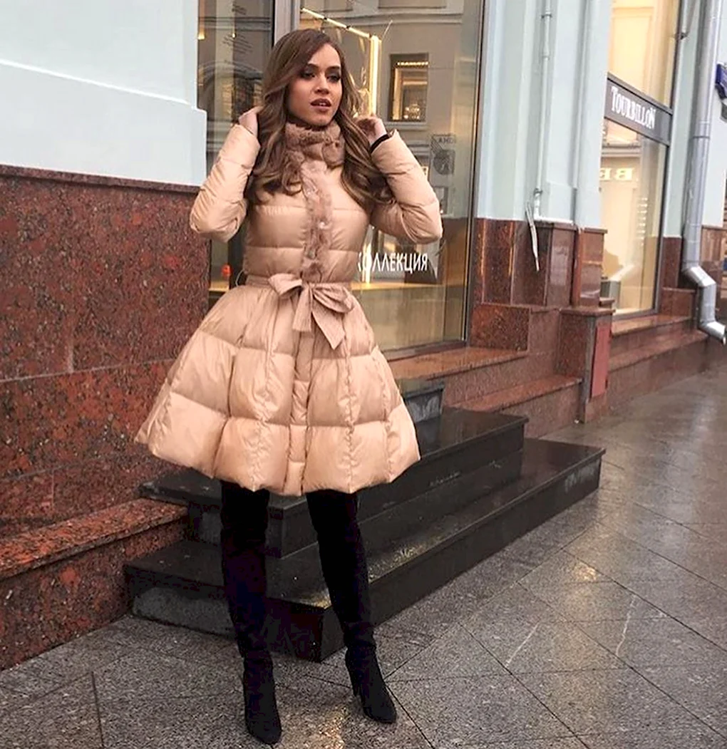 Пуховик платье