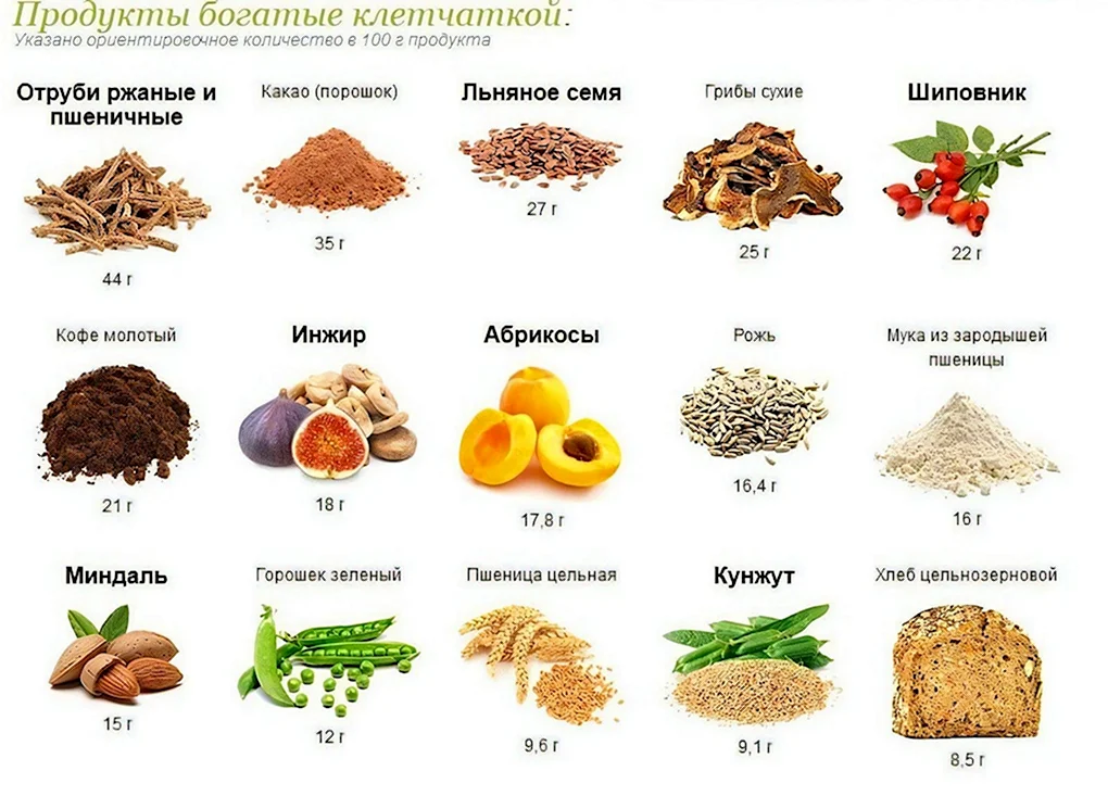 Растительная клетчатка в каких продуктах содержится