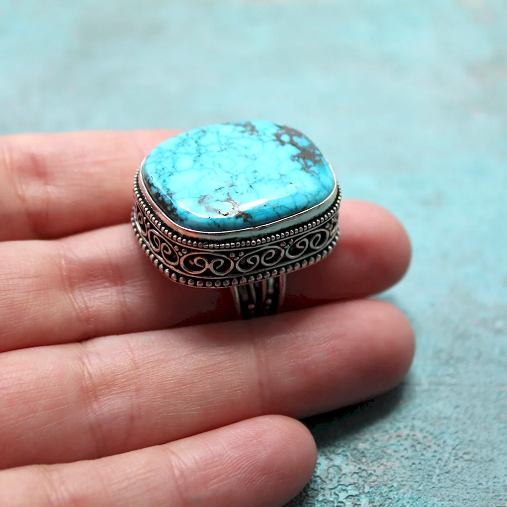 Серебряное кольцо с бирюзой 01r2115tq