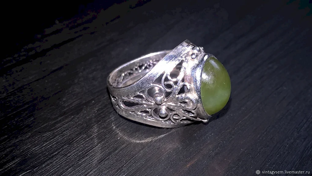 Серебро 875 Винтаж хромдиопсид