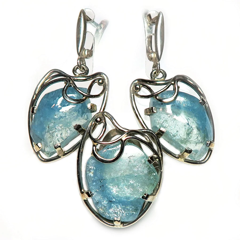 Серьги 4473009а Aquamarine