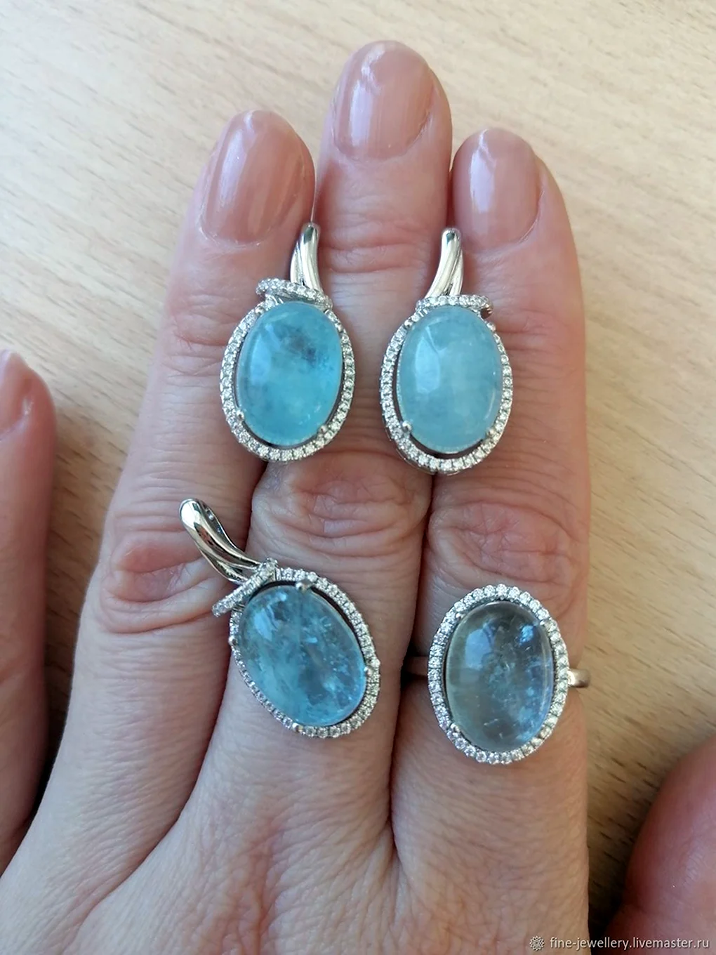 Серьги 4473009а Aquamarine