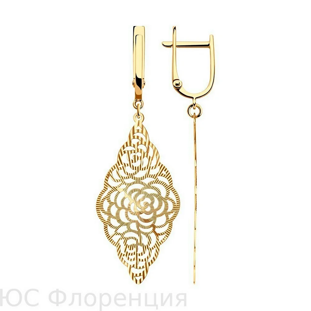 Серьги из красного золота с алмазной гранью арт. 2003456