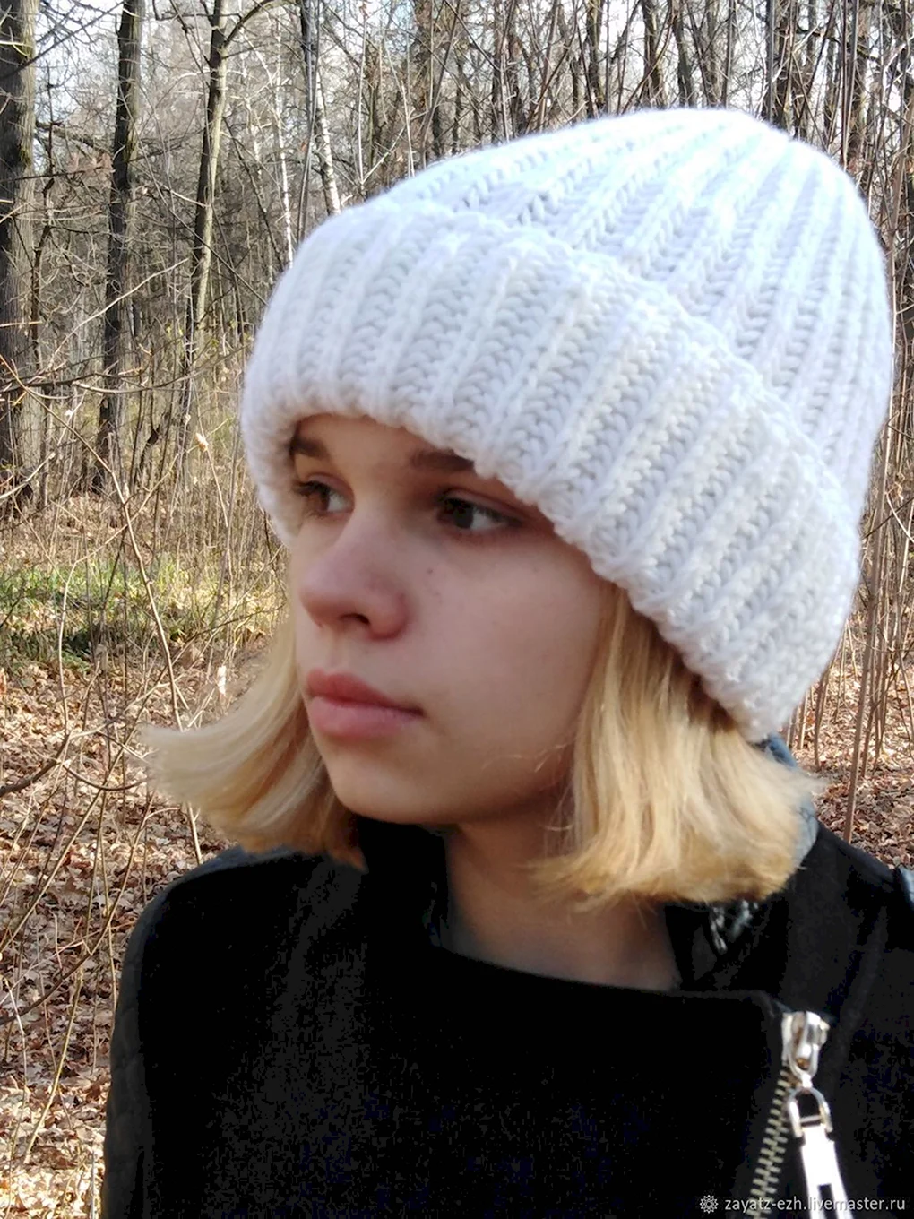 Шапка резинка 2х2 Alize Wool Cotton
