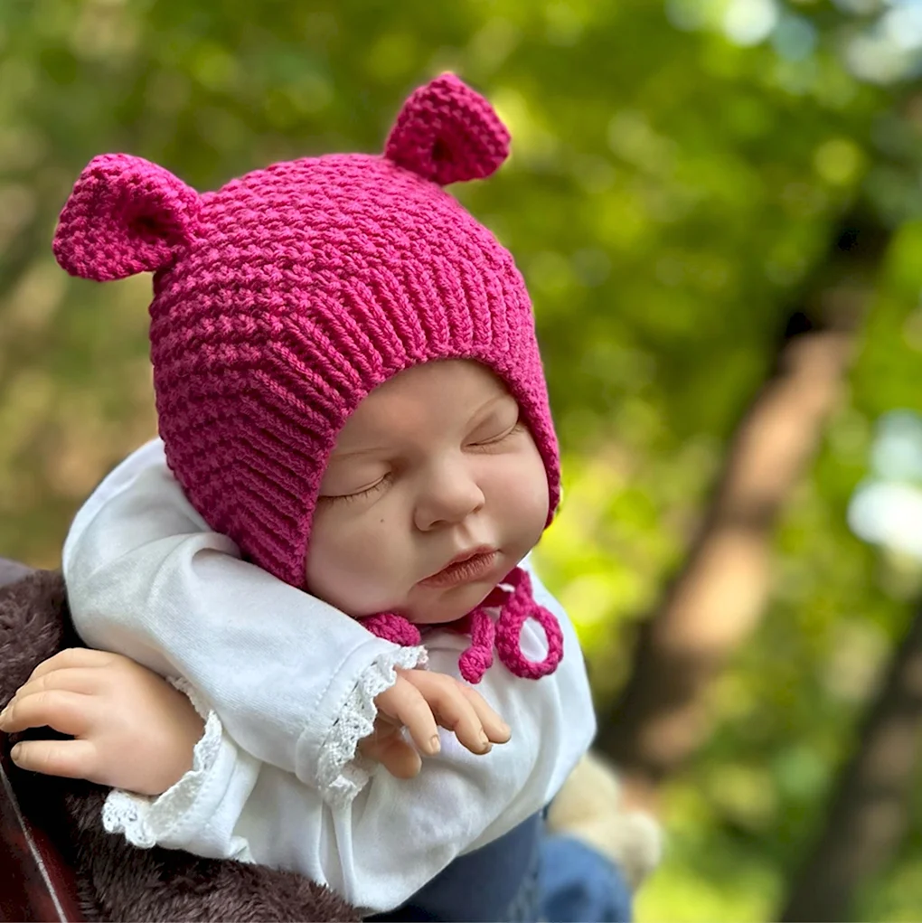 Шапочки с ушками для новорожденных
