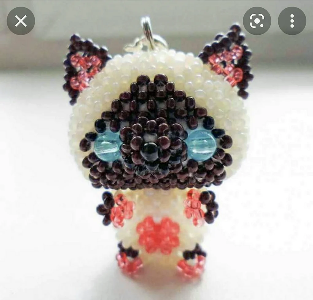 Сиамская кошка амигуруми бисер