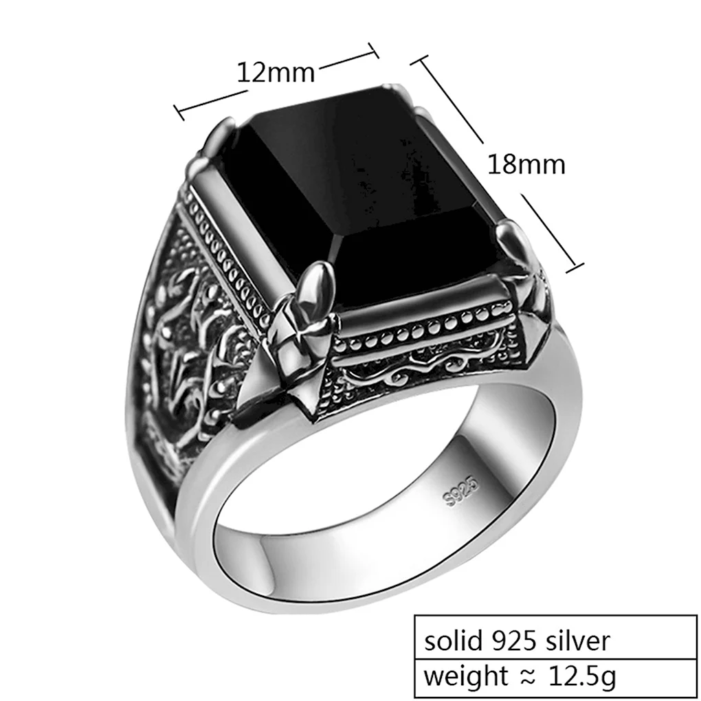 Sterling Silver 925 кольцо мужское