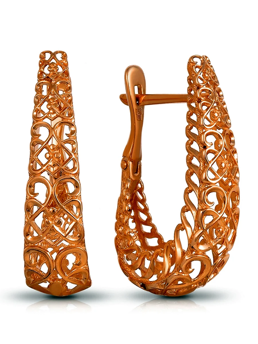 Talant серьги из золота 585 пробы ажурные