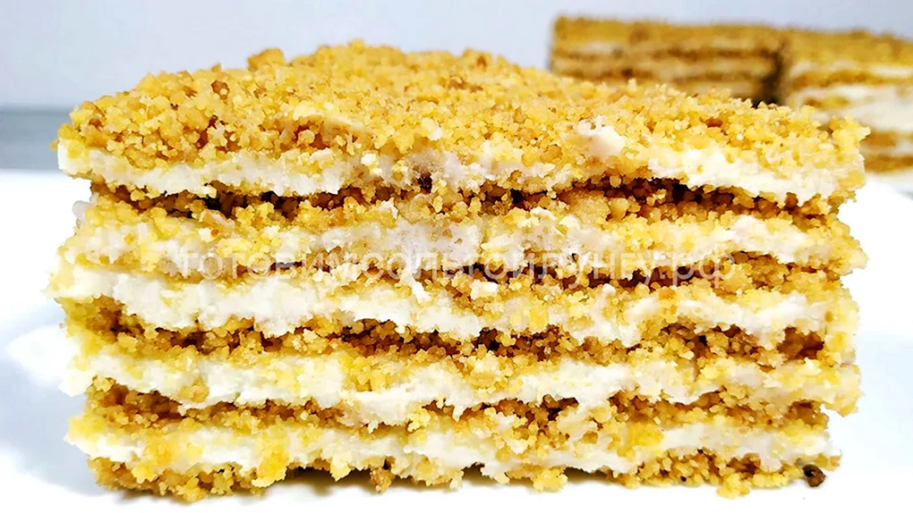 Торт без выпечки пломбир из крошки