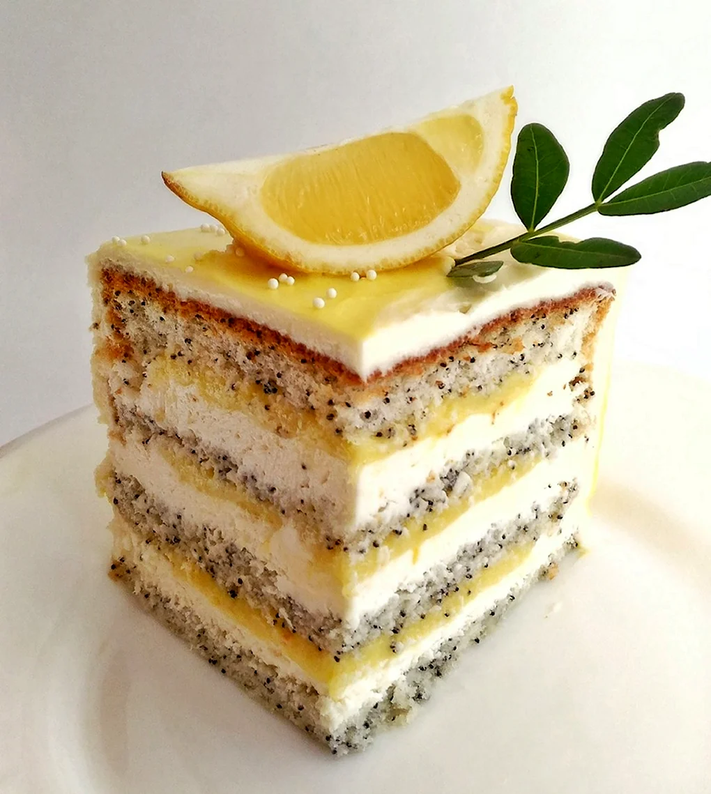 Торт маковый бисквит лимонный курд