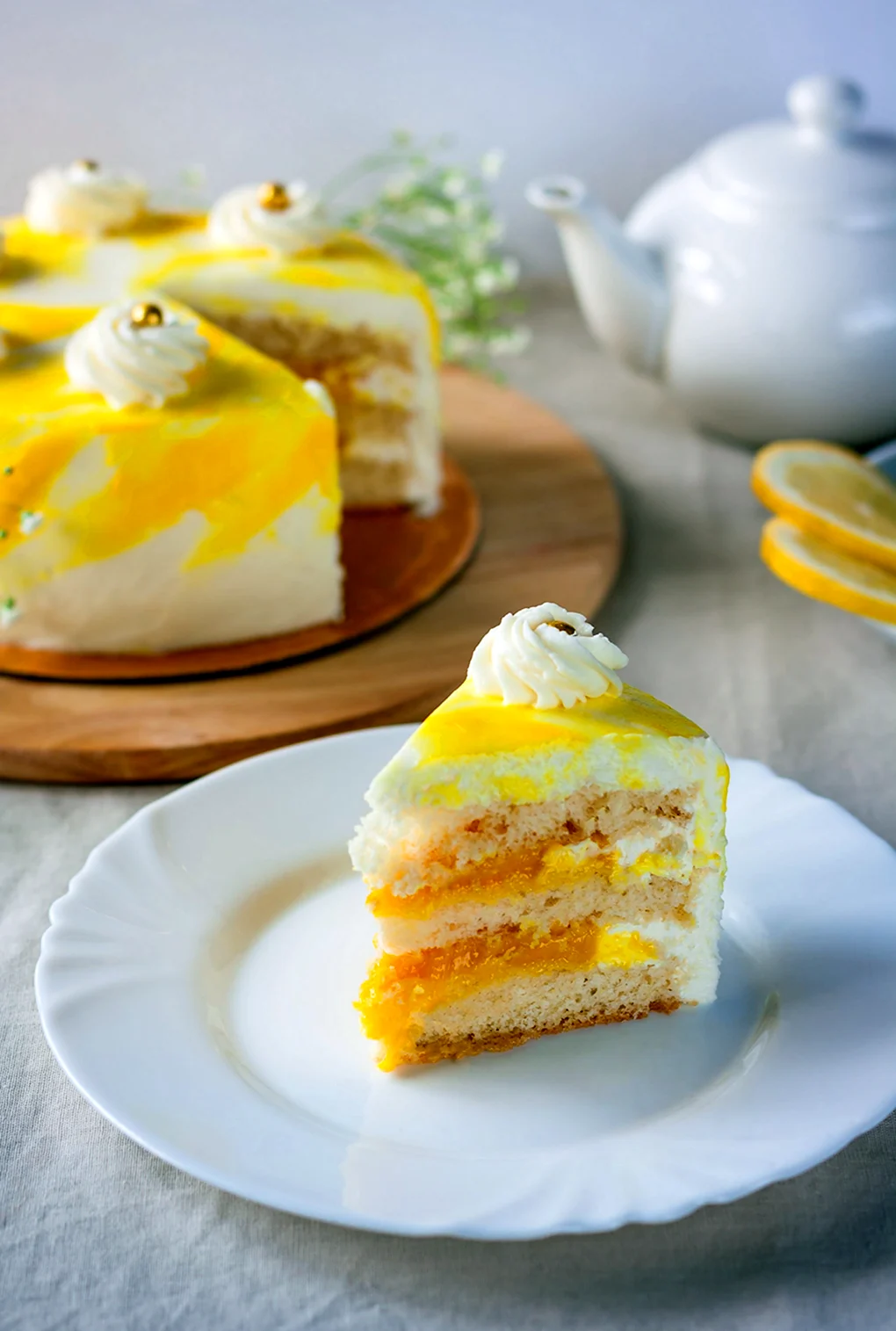 Торт с лимонным курдом