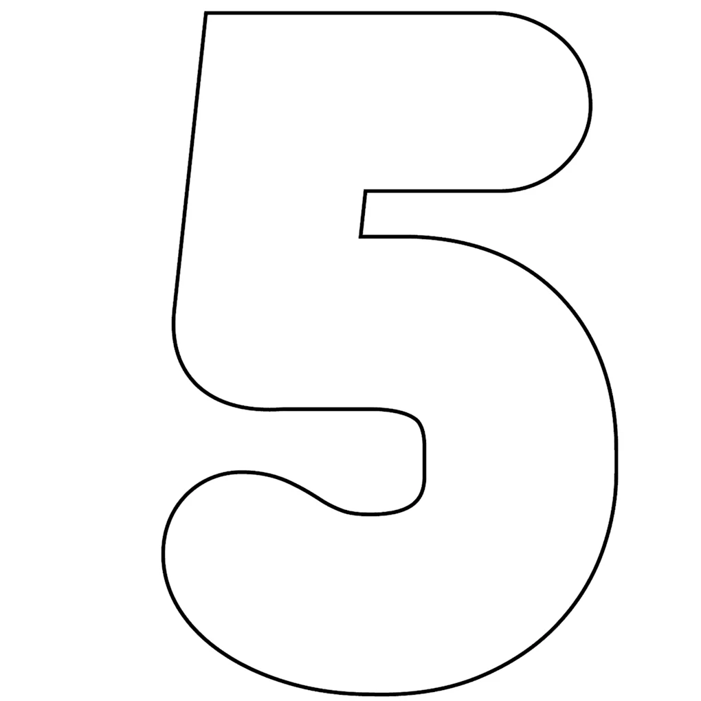 Цифра 5 трафарет