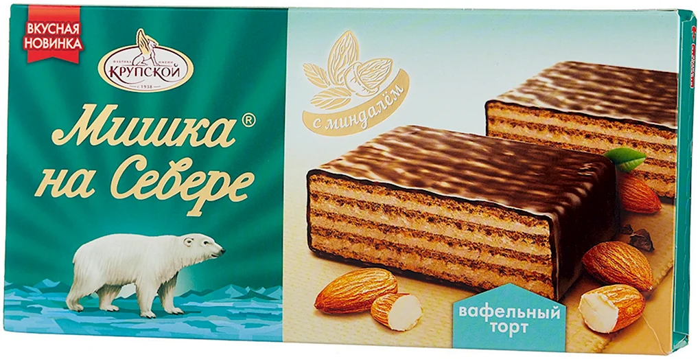 Вафельный торт мишка на севере