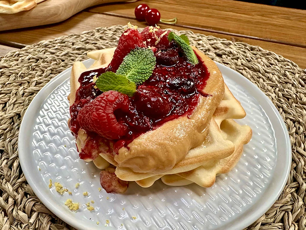 Вафли с арахисовой пастой