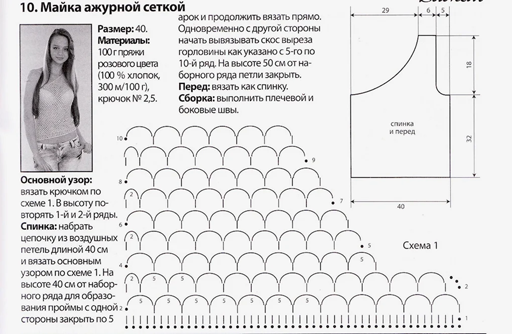 Вязание крючком кофта сетка схемы для вязания