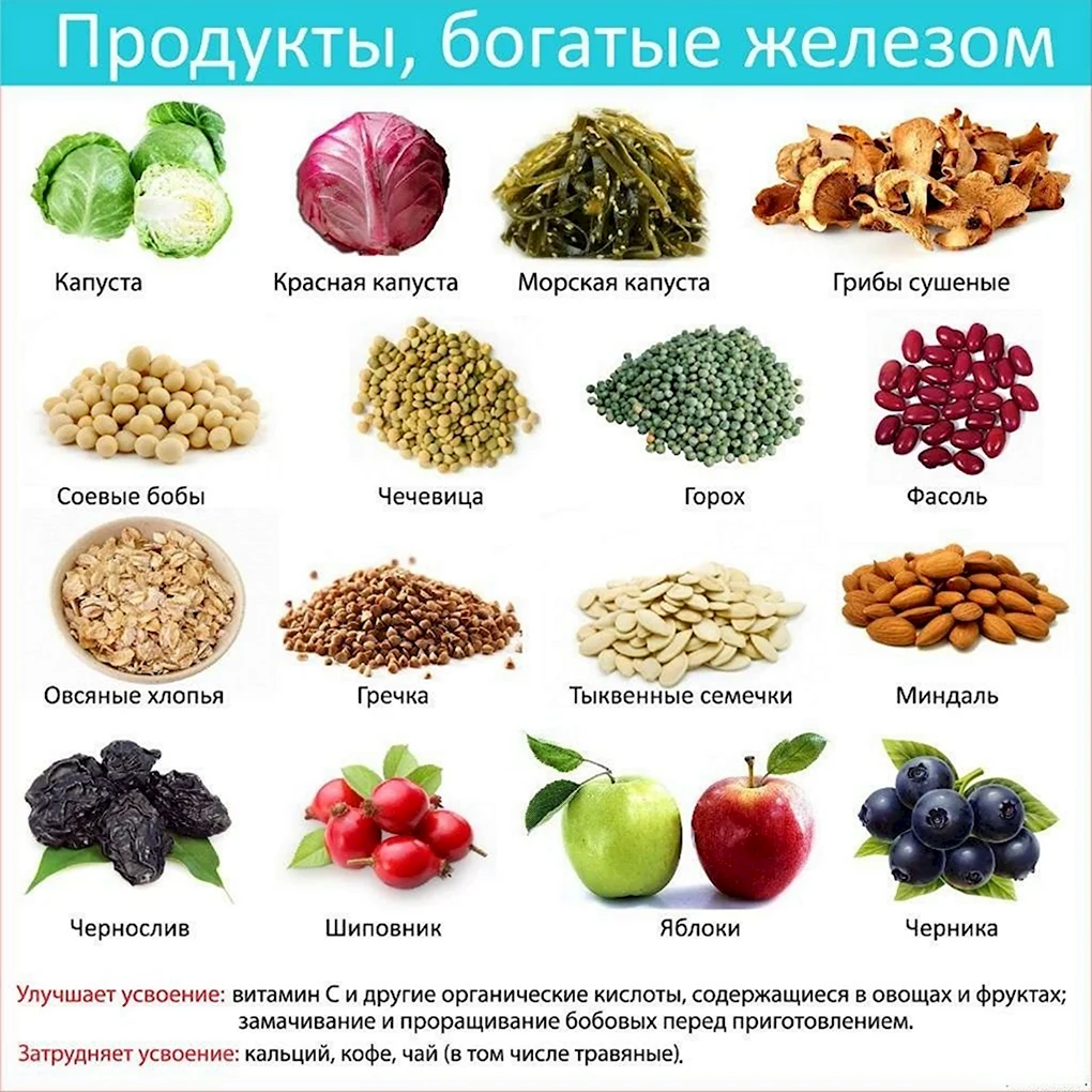 Железосодержащие продукты при анемии у детей