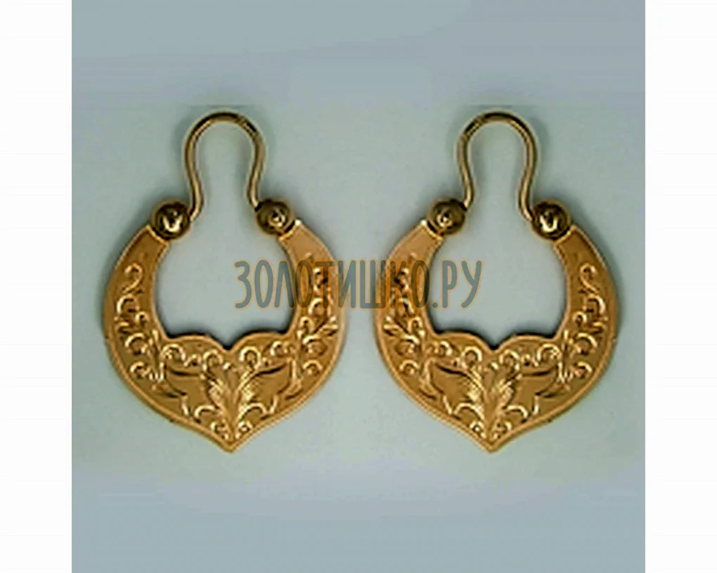 Золотые серьги калачи 585